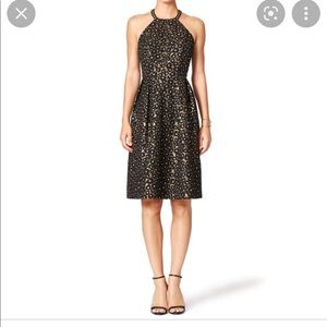 Shoshanna Midnight Black and Gold Cocktail Dress